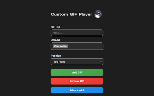 Custom GIF Player  from Chrome web store to be run with OffiDocs Chromium online