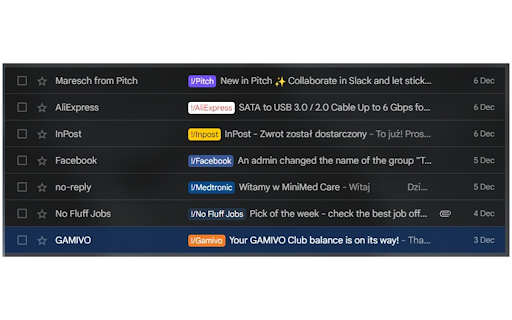 Custom Gmail Labels Color  from Chrome web store to be run with OffiDocs Chromium online