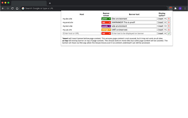 Custom Host Banner  from Chrome web store to be run with OffiDocs Chromium online