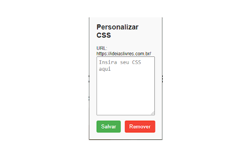 Customizador de CSS  from Chrome web store to be run with OffiDocs Chromium online