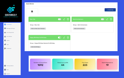 Customizly Customizable Outreach  from Chrome web store to be run with OffiDocs Chromium online