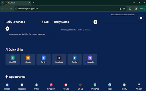 Custom New Tab Dashboard  from Chrome web store to be run with OffiDocs Chromium online