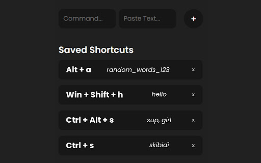 Custom Paste Command  from Chrome web store to be run with OffiDocs Chromium online