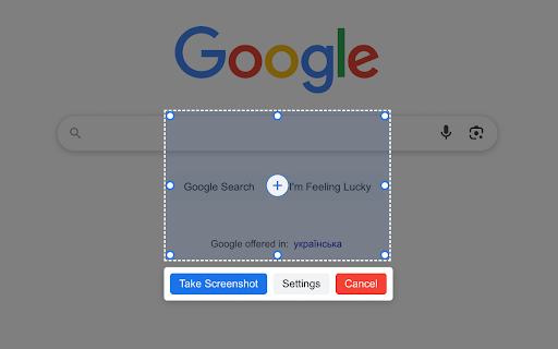 Custom Screenshot  from Chrome web store to be run with OffiDocs Chromium online