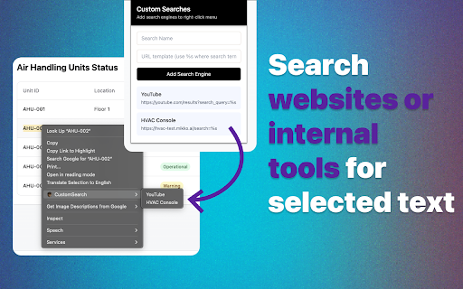 Custom search  from Chrome web store to be run with OffiDocs Chromium online