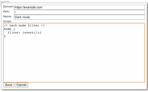 Custom Styles  from Chrome web store to be run with OffiDocs Chromium online