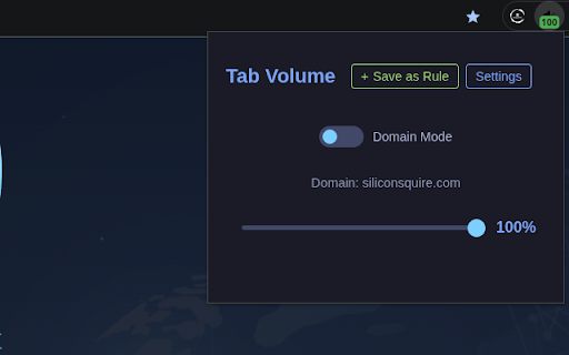 Custom Tab Volume  from Chrome web store to be run with OffiDocs Chromium online