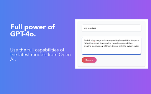 Custom Text Tasks  from Chrome web store to be run with OffiDocs Chromium online