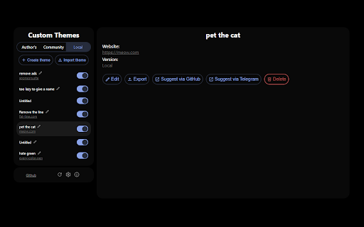 Custom Themes  from Chrome web store to be run with OffiDocs Chromium online