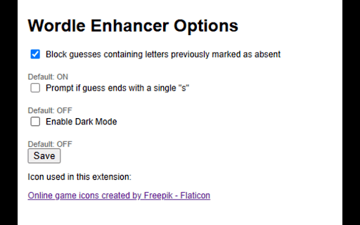 Custom Wordle Enhancer  from Chrome web store to be run with OffiDocs Chromium online