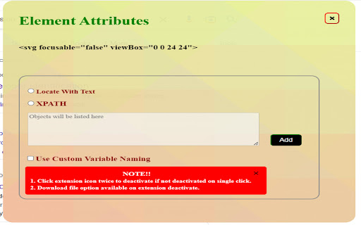 Custom Xpath  from Chrome web store to be run with OffiDocs Chromium online