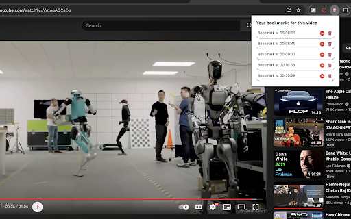 Custom Youtube Bookmark  from Chrome web store to be run with OffiDocs Chromium online