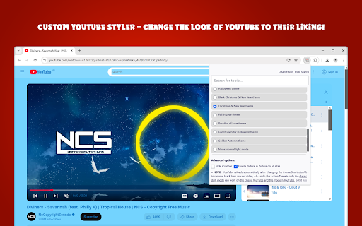 Custom YouTube Styler  from Chrome web store to be run with OffiDocs Chromium online