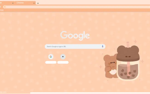 Cute Beige Bear Theme  from Chrome web store to be run with OffiDocs Chromium online