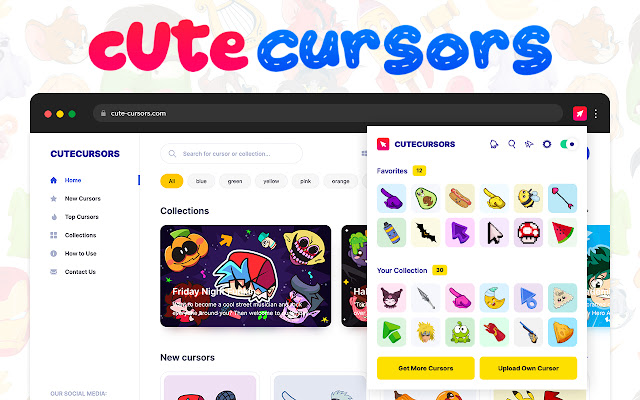 Cute Cursors Custom Cursor for Chrome™  from Chrome web store to be run with OffiDocs Chromium online