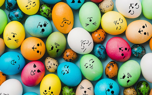 Cute easter eggs Browser Theme  from Chrome web store to be run with OffiDocs Chromium online