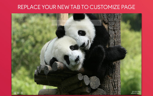 Cute Pandas Wallpaper HD Custom New Tab  from Chrome web store to be run with OffiDocs Chromium online