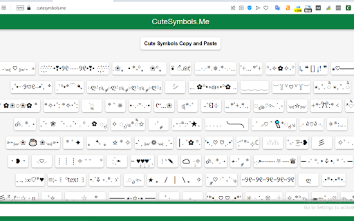 Cute Symbols  from Chrome web store to be run with OffiDocs Chromium online