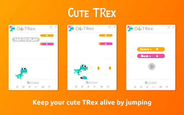 Cute t rex  from Chrome web store to be run with OffiDocs Chromium online
