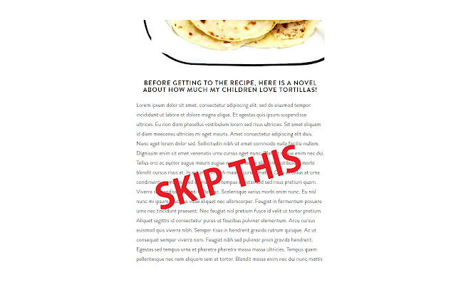 Cut To The Recipe  from Chrome web store to be run with OffiDocs Chromium online