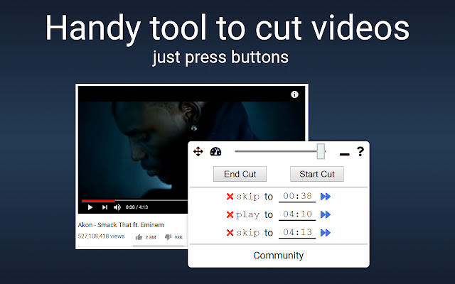 Cut YouTube Videos with VideoSegments  from Chrome web store to be run with OffiDocs Chromium online