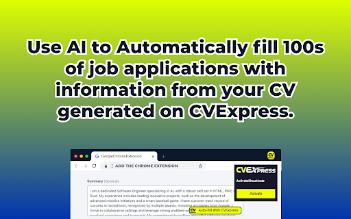 CVExpress Auto Fill  from Chrome web store to be run with OffiDocs Chromium online