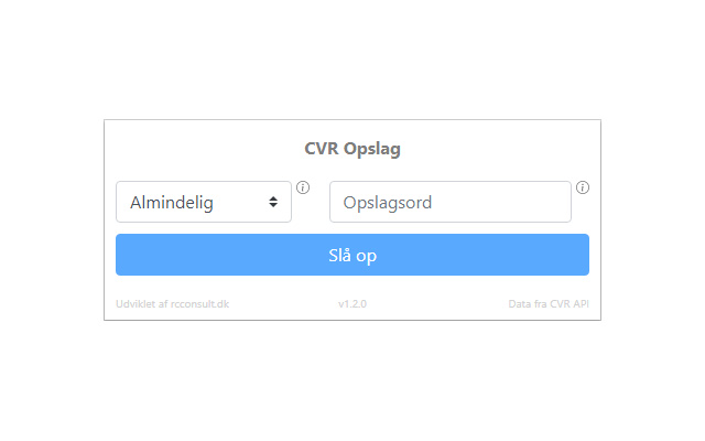 CVR Opslag  from Chrome web store to be run with OffiDocs Chromium online
