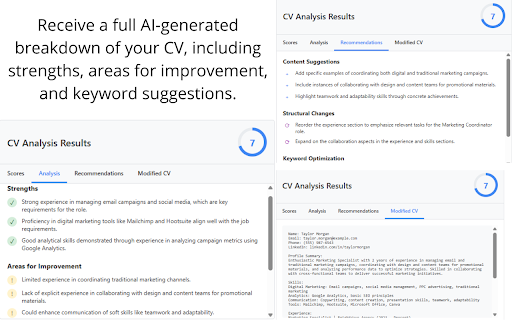 CV Tailor Assistant  from Chrome web store to be run with OffiDocs Chromium online