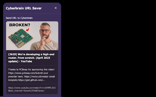 Cyberbrain URL Saver  from Chrome web store to be run with OffiDocs Chromium online