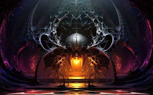 Cybernetic Spider Throne – A Dark Futuristic Realm  from Chrome web store to be run with OffiDocs Chromium online