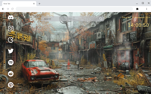 Cyberpunk City live wallpaper  from Chrome web store to be run with OffiDocs Chromium online