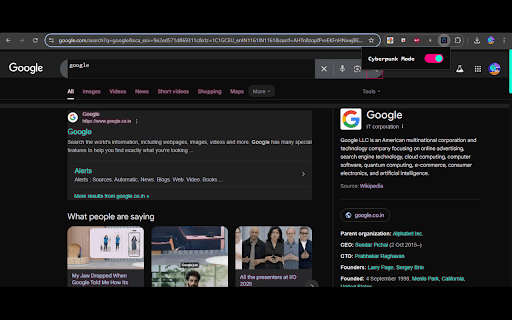 Cyberpunk Mode  from Chrome web store to be run with OffiDocs Chromium online