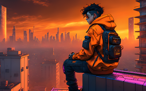 Cyberpunk Rooftop Sunset  from Chrome web store to be run with OffiDocs Chromium online