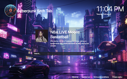 Cyberpunk Srch Tab  from Chrome web store to be run with OffiDocs Chromium online