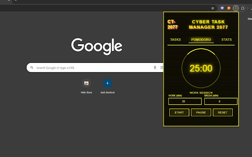 Cyber Task Manager 2077  from Chrome web store to be run with OffiDocs Chromium online
