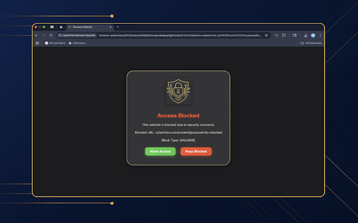 CyberTrixs Browser Security  from Chrome web store to be run with OffiDocs Chromium online
