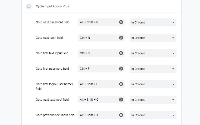 Cycle Input Focus Plus  from Chrome web store to be run with OffiDocs Chromium online