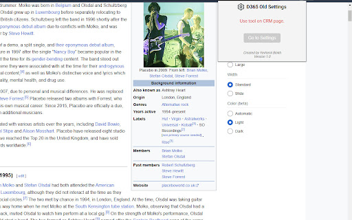 D365 Old Settings  from Chrome web store to be run with OffiDocs Chromium online