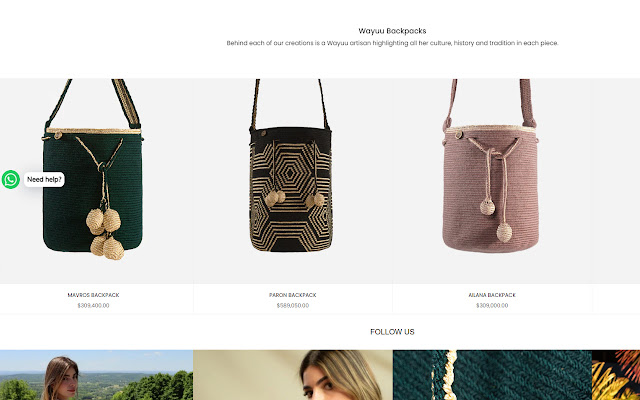 Dahl Wayuu Backpacks  from Chrome web store to be run with OffiDocs Chromium online