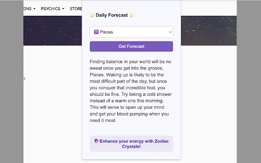 Daily Astrological Forecast  from Chrome web store to be run with OffiDocs Chromium online
