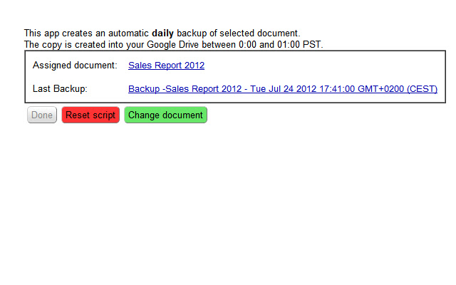 Daily Backup of Google Drive Document  from Chrome web store to be run with OffiDocs Chromium online