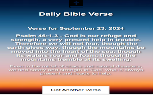 Daily Bible Verse  from Chrome web store to be run with OffiDocs Chromium online