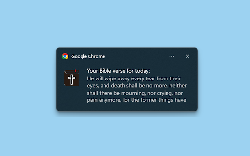 Daily Bible Verse Let the timeless wisdom of Scripture enrich your day!  from Chrome web store to be run with OffiDocs Chromium online
