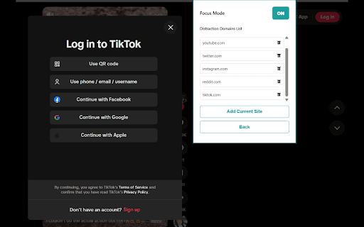 Daily Focus Mode  from Chrome web store to be run with OffiDocs Chromium online