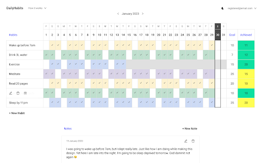 DailyHabits  from Chrome web store to be run with OffiDocs Chromium online