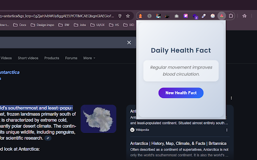 Daily Health Facts  from Chrome web store to be run with OffiDocs Chromium online