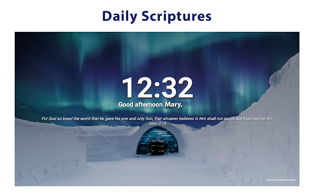 Daily Scripture Affirmations  from Chrome web store to be run with OffiDocs Chromium online