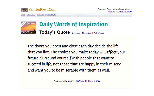 Daily Words of Inspiration  from Chrome web store to be run with OffiDocs Chromium online