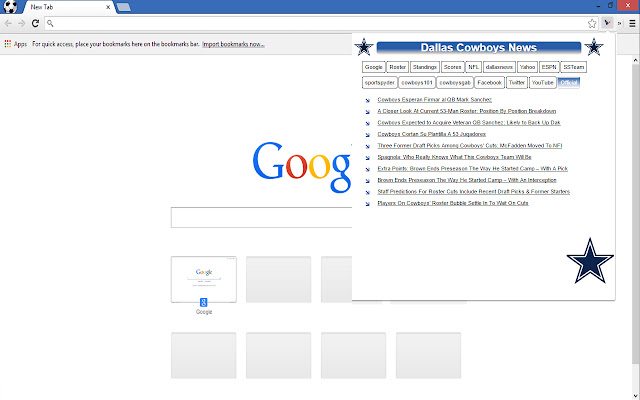 Dallas Cowboys News  from Chrome web store to be run with OffiDocs Chromium online