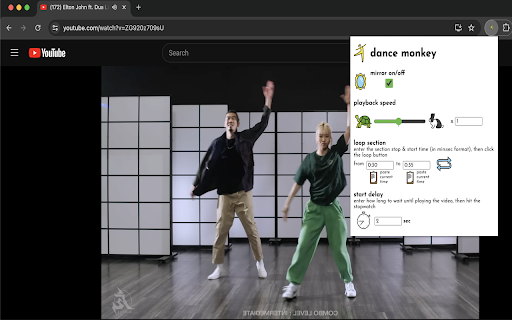 Dance Monkey  from Chrome web store to be run with OffiDocs Chromium online